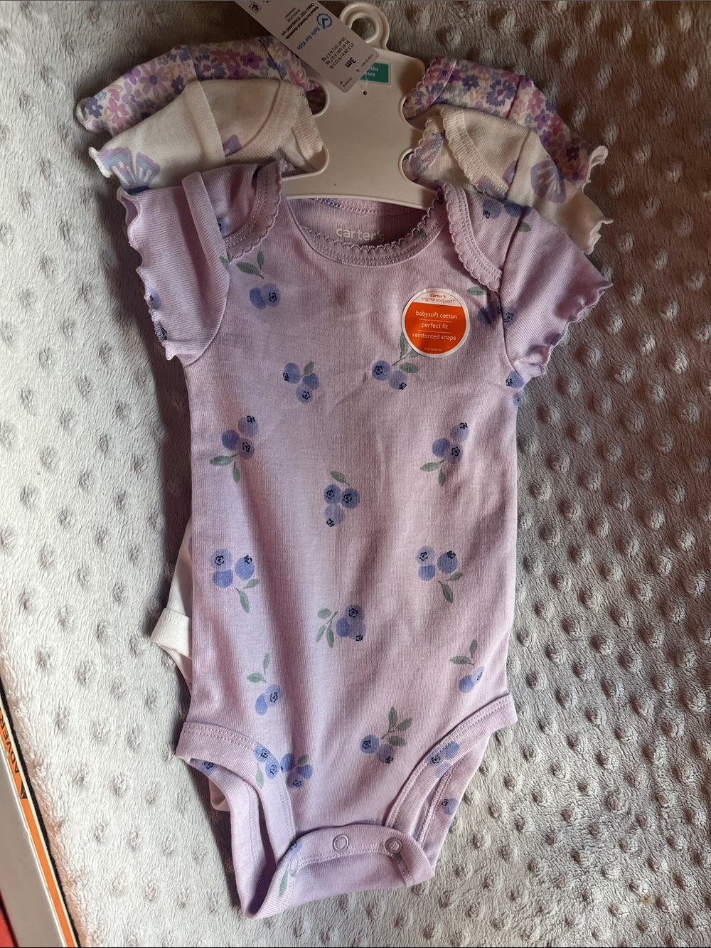Carter's Lavender Floral Short-Sleeve Baby Bodysuit